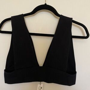 Garage black crop top-size large